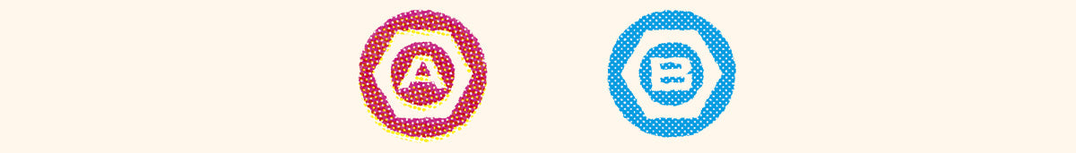 Icon representing channels A and B on the Hologram Electronics Infinite Jets:
Resynthesizer multi-voice synth and glitch pedal