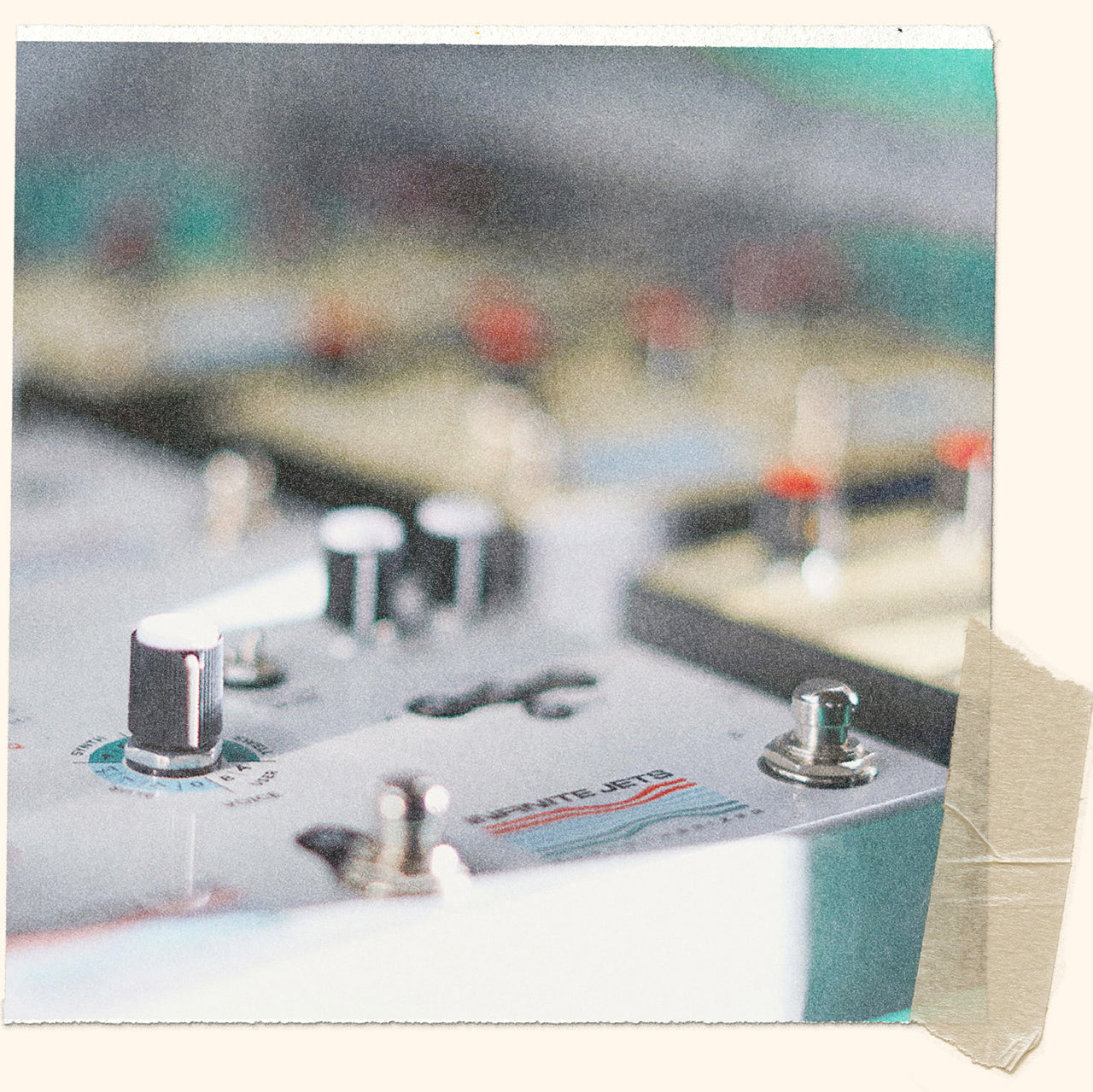 Macro detail shot of the Hologram Electronics Infinite Jets: Resynthesizer multi-voice synth and glitch pedal