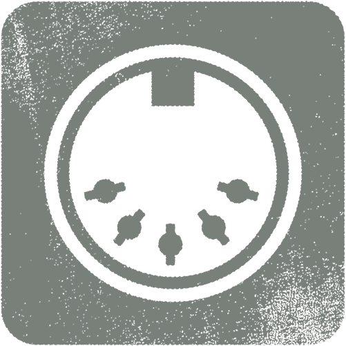 Icon representing the MIDI capabilities of the Hologram Electronics Chroma Console multi-effect pedal