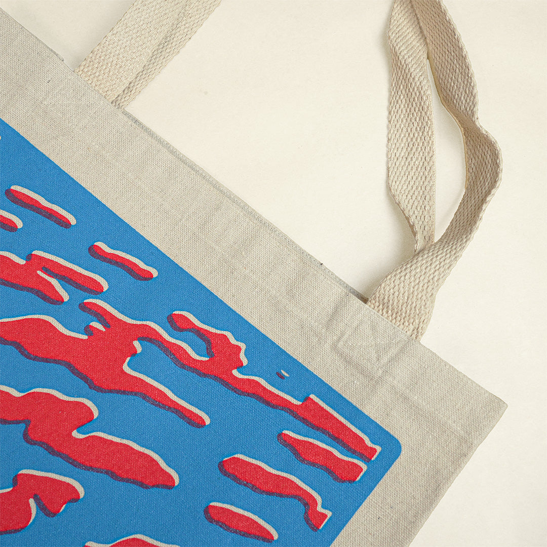 Macro corner view of the texture of the Hologram Electronics Abstract Graphic Design Cotton Tote Bag