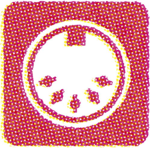 Icon representing the MIDI capabilities of the Hologram Electronics Dream Sequence programmable rhythm and octave pedal