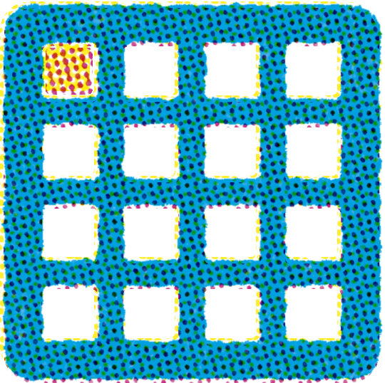 Icon representing the 16 User Preset spaces on the Hologram Electronics Microcosm granular delay and looper pedal