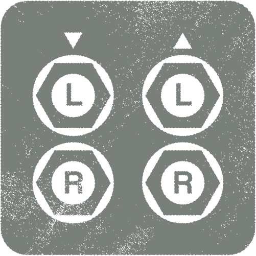 Icon representing the Stereo Inputs and Outputs of the Hologram Electronics Chroma Console multi-effect pedal